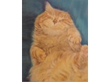 Item 100 Cat Nap, 10 by 12, Pastel,  1990