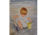 Item 102 Beach Baby, 12 by 16, Water Color, 1990