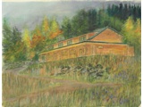 Item 109 Cabin in Spring, 12 by 16, pastel, 2010