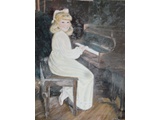 Item 114 Pamela at the Piano, 22 by 40, oil, 1984