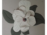 Item 11 Magnolia, 44 by 50, silk applique on linen, 1988