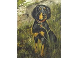 Item 14, Ted's First Hunting Dog, 15 by 19, oil on canvas, l980