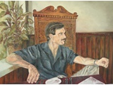 Item 3 Ted Sitting in a Chair, 36 by 26, oil on canvas, 1979