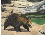 Item 65 Black Bear, 28 by 22, Oil, Circa 1988