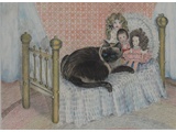 Item 91 Louise nd Friends, 14.5 by 10.5, Colored Pencil, 1988