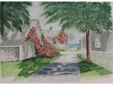 Item 97 Sconset Lane Nantucket, 15 by 11, Watercolor, 1980